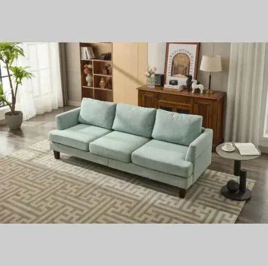 fabric 3 seater couch light green