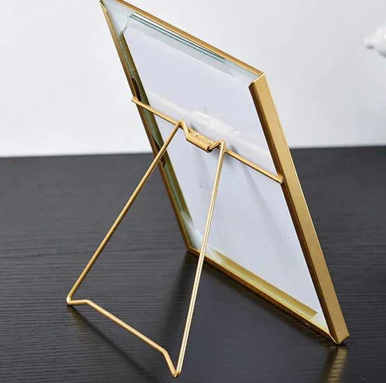Modern Geometric Metal Glass Frame for Home Decor