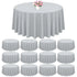LOKUME Round Tablecloth, 90", Gray, Polyester, Stain & Wrinkle resistant