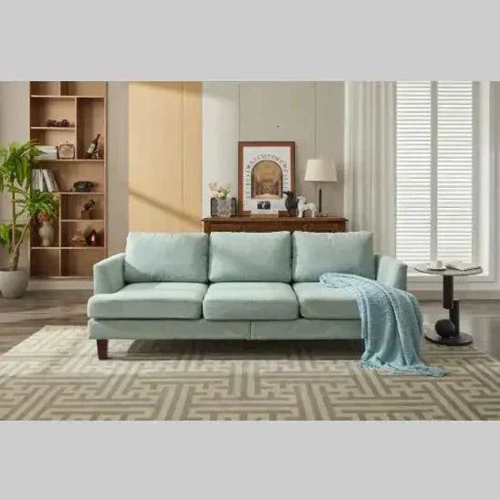 fabric 3 seater couch light green