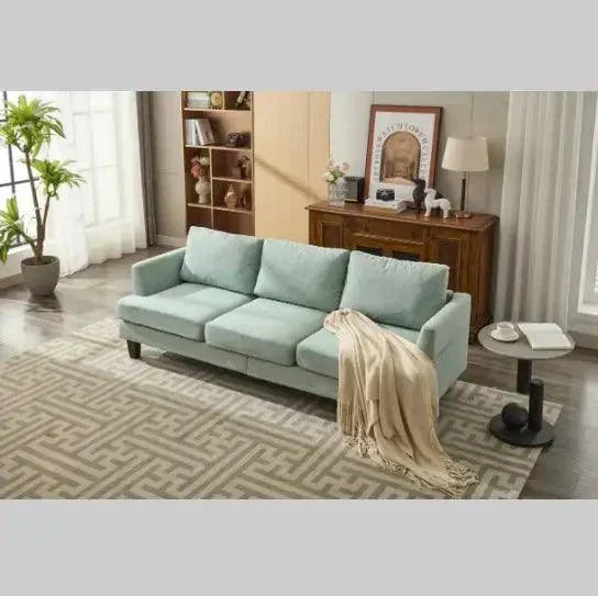 fabric 3 seater couch light green