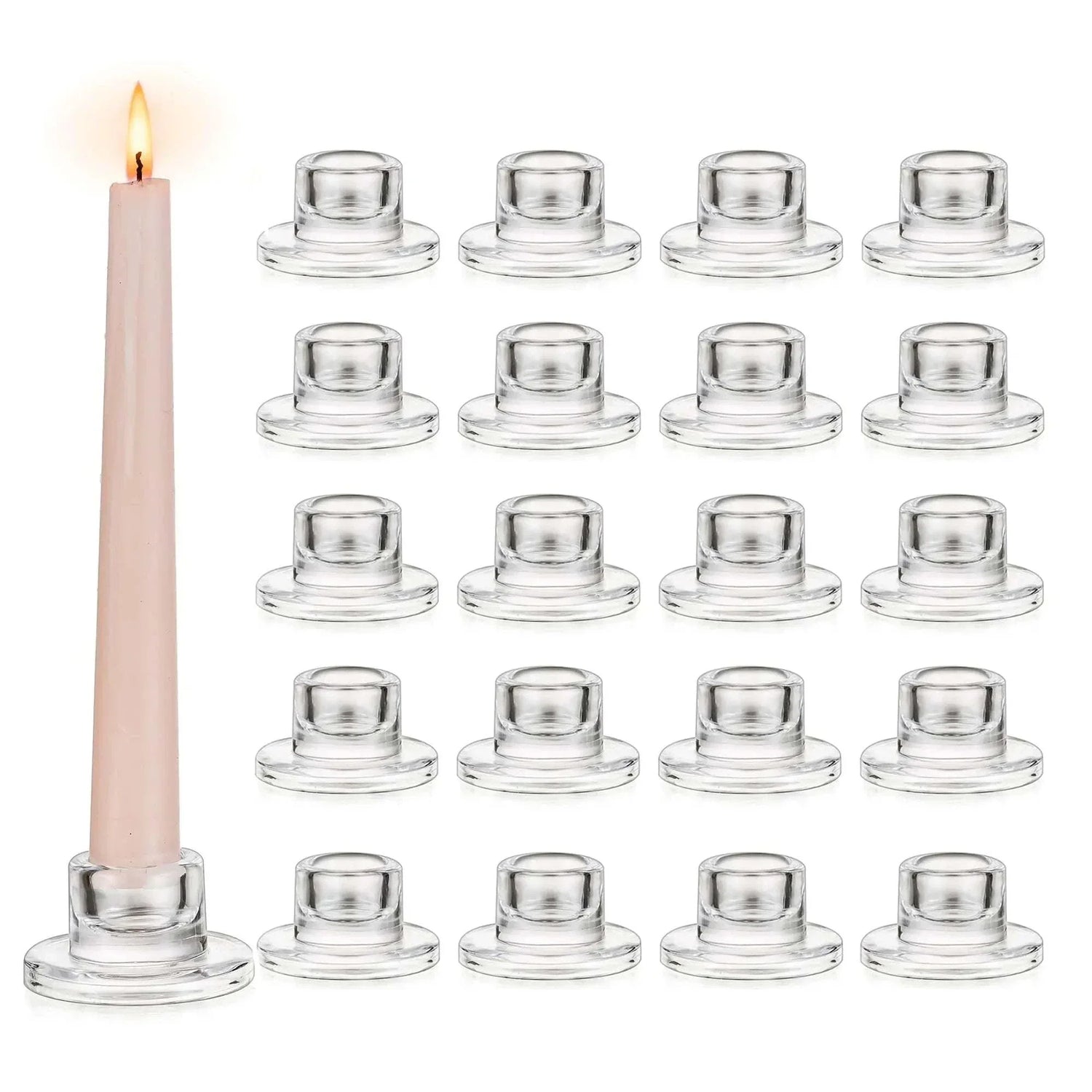 Glasseam Glass Tapered Candlestick Holders