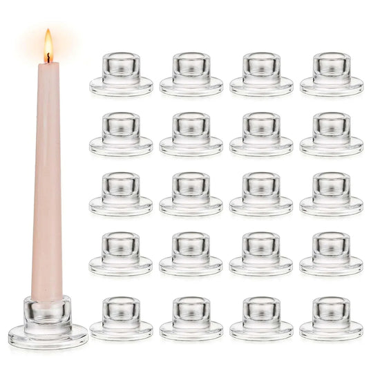 Glasseam Glass Tapered Candlestick Holders