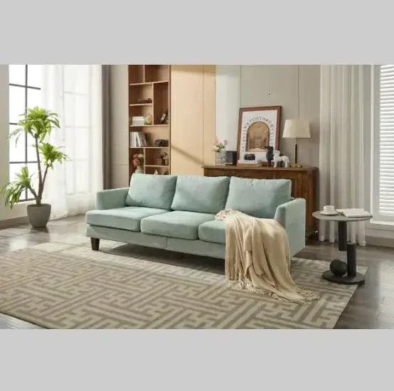 fabric 3 seater couch light green