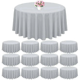 LOKUME Round Tablecloth, 90", Gray, Polyester, Stain & Wrinkle resistant